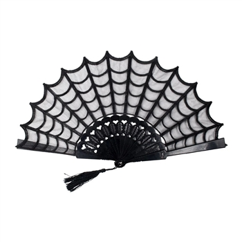 KREEPSVILL 666 Spiderweb Lace Hand Fan [BLACK]