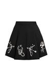 Hell Bunny Astrology Skirt [BLACK w/WHITE EMBROIDERY]