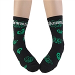 Demonia Cult Athletic Crew Socks [BLACK/GREEN]