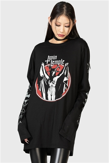 KILLSTAR X TWIN TEMPLE Baphomette Long Sleeve Top [BLACK]