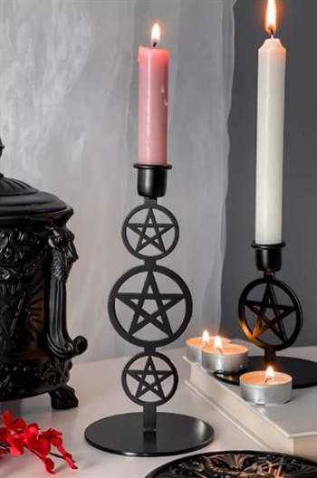 KILLSTAR Pentagram Candlestick -MEDIUM  [BLACK]