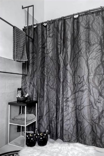 KILLSTAR Wicked Woods Shower Curtain [Black/Grey]