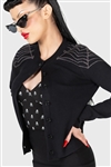KILLSTAR Web With It Cardigan Sweater [BLACK/GREY]