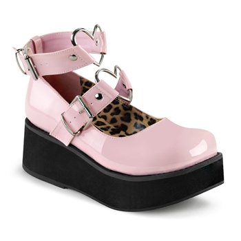 Demonia Sprite-02 Mary Jane Platforms [PINK PATENT]