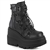 Demonia Shaker-60 Wedge Platform Lace-up Ankle Boot Black