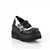 Demonia SHAKER-27 Vegan Leather, 4 1/2" Wedge Platform [BLACK/WHITE]