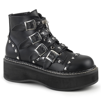 Demonia EMILY-315: 2" Platform Lace-up Ankle Boot [Black Vegan Leather]