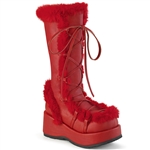Demonia CUBBY-311/CUBRVL RED Vegan Leather Platform Boot [RED]
