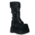 Demonia BEAR-202 Tiered Platform Lace-Up Mid-Calf Boot w/Faux Fur Trim and Cuff Detail [BLACK]