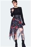 JAWBREAKER Night Meadow Asymmetrical Mesh Skirt [MULTI-COLOURED]