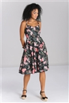 Hell Bunny Calypso Dress [BLACK w/PINK & GREEN TROPICAL FLORAL ]