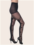 ISADORA TIGHTS - ZIGZAG DOTS Nylons Pantyhose [BLACK/SHEER]