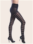 ISADORA TIGHTS - BANDAGE Nylons Pantyhose  [BLACK/SHEER]