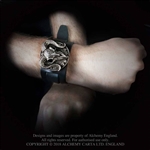 Alchemy Gothic Gears of Aiwass Pewter & Leather Bracelet Wrist Wrap Cuff