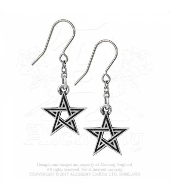 Alchemy Gothic Black Star Earrings