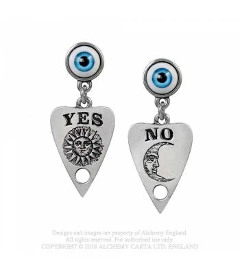 Alchemy Gothic - Ouija Planchette Pewter Earrings