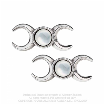 Alchemy Gothic Triple Goddess Pewter Studs Earrings