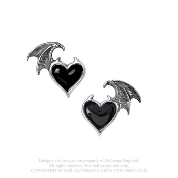 Alchemy Gothic Black Soul Pewter Earrings Studs