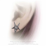 Alchemy Gothic Baphomet Pewter Earrings Studs