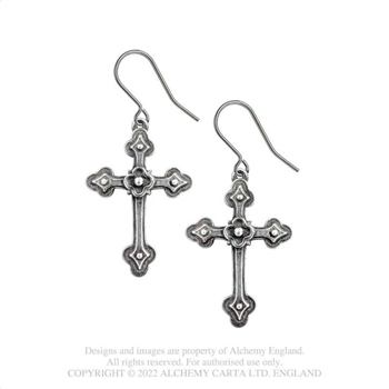 Alchemy Gothic Devotion Crosses Earrings