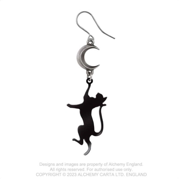 Alchemy Gothic Feline Moondream Earrings