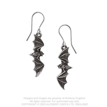 Alchemy Gothic Nightflight Bat Wing Earrings