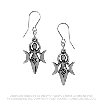 Alchemy Gothic Danu Goddess Earrings