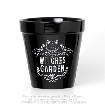 Alchemy Gothic Plant Pot: Witches Garden [BLACK/WHITE]