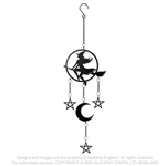 Alchemy Gothic Witch by Moonlight Bells Chimes Hanging Decor[BLACK]