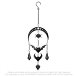 Alchemy Gothic Evilution Moon Phase Bells Chimes Hanging Decor  [BLACK]