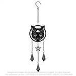 Alchemy Gothic Celestial Cat Chimes Bells Hanging Decor [BLACK]