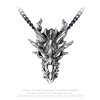 Alchemy Gothic - Dragon Skull Pewter Pendant