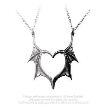 Alchemy Gothic Darkling Heart Friendship Pendants