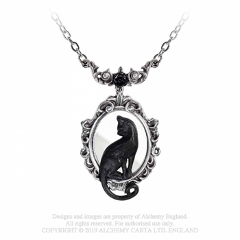 Alchemy Gothic Feline Felicity Mirror Pendant