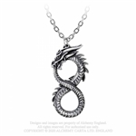 Alchemy Gothic - Infinity Dragon Pendant Necklace
