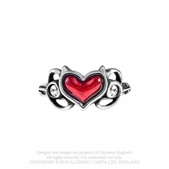 Alchemy Gothic Little Devil Heart Ring