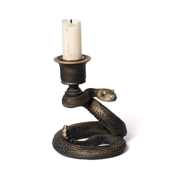 Alchemy Gothic Death Rattle Snake Candlestick [BLACK]