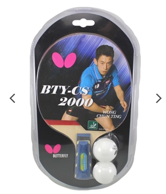 Butterfly 2000 Chines Pen Hold Table Tennis Paddle+Balls