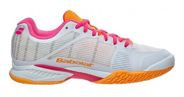 Babolat Jet Team All Court Women's Tennis Shoes White/Orange/Pink