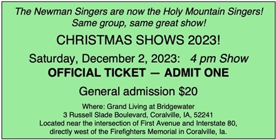 Newman Singers Christmas Show 2019 4 pm show