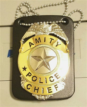 Jaws Metal Amity Police Chief Badge