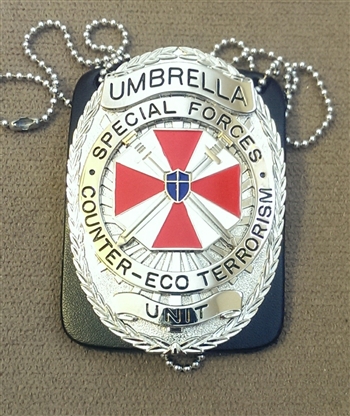 Resident Evil Umbrella SF Counter-Eco Terrorist Unit Metal Badge
