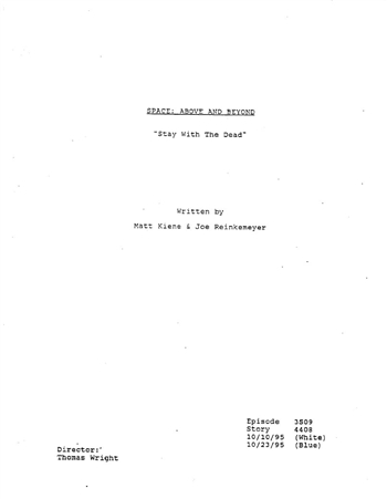 Screenplay: Space: Above And Beyond - Episode 9