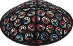 Multicolor Foil Smiley Embossed Kippot (MC48) - With Custom Imprinting