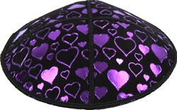 Purple Heart Foil Embossed Kippot (PR95) - With Custom Imprinting