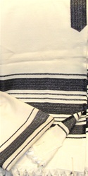 Carmel Wool Tallit - Black Stripe