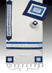Argaman Royal Blue and Blue Striped Men's Talit   20"x80"