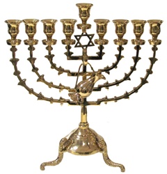 Large Brass Oil Menorah