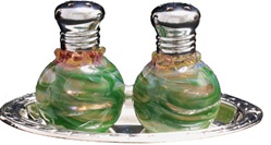 Blown Glass Salt and Pepper Shakers