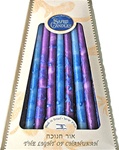 Deluxe Blue and Mauves Safed Chanukah Candles
